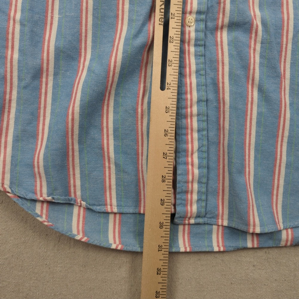Vtg Polo Ralph Lauren Shirt Mens Extra Large Striped Blaire Cotton Linen Oxford - Picture 7 of 11